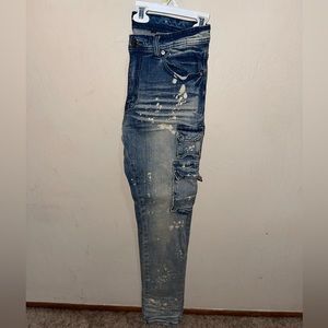Loaded Stacked Skinny Cargo Jeans - Medium Wash. NEVER WORN